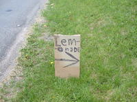 lemonade stand and sign