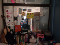Our window with lots of cards and notes