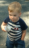 6/1/08 Noah with water bottle and hand in pocket